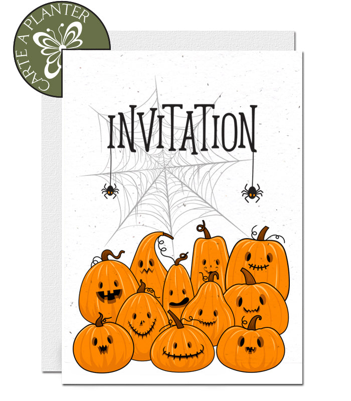 Carte d’invitation à planter Halloween