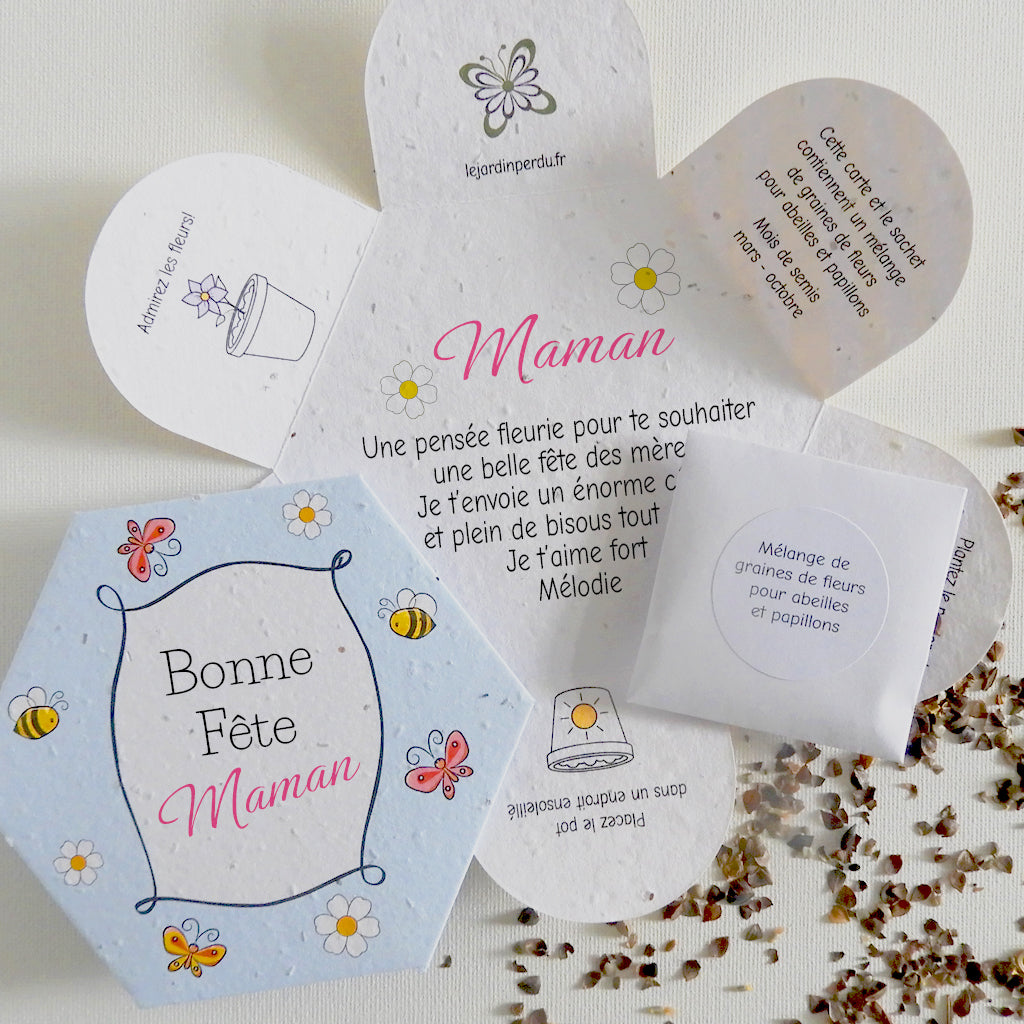 Carte Pétale à Planter avec Sachet de Graines