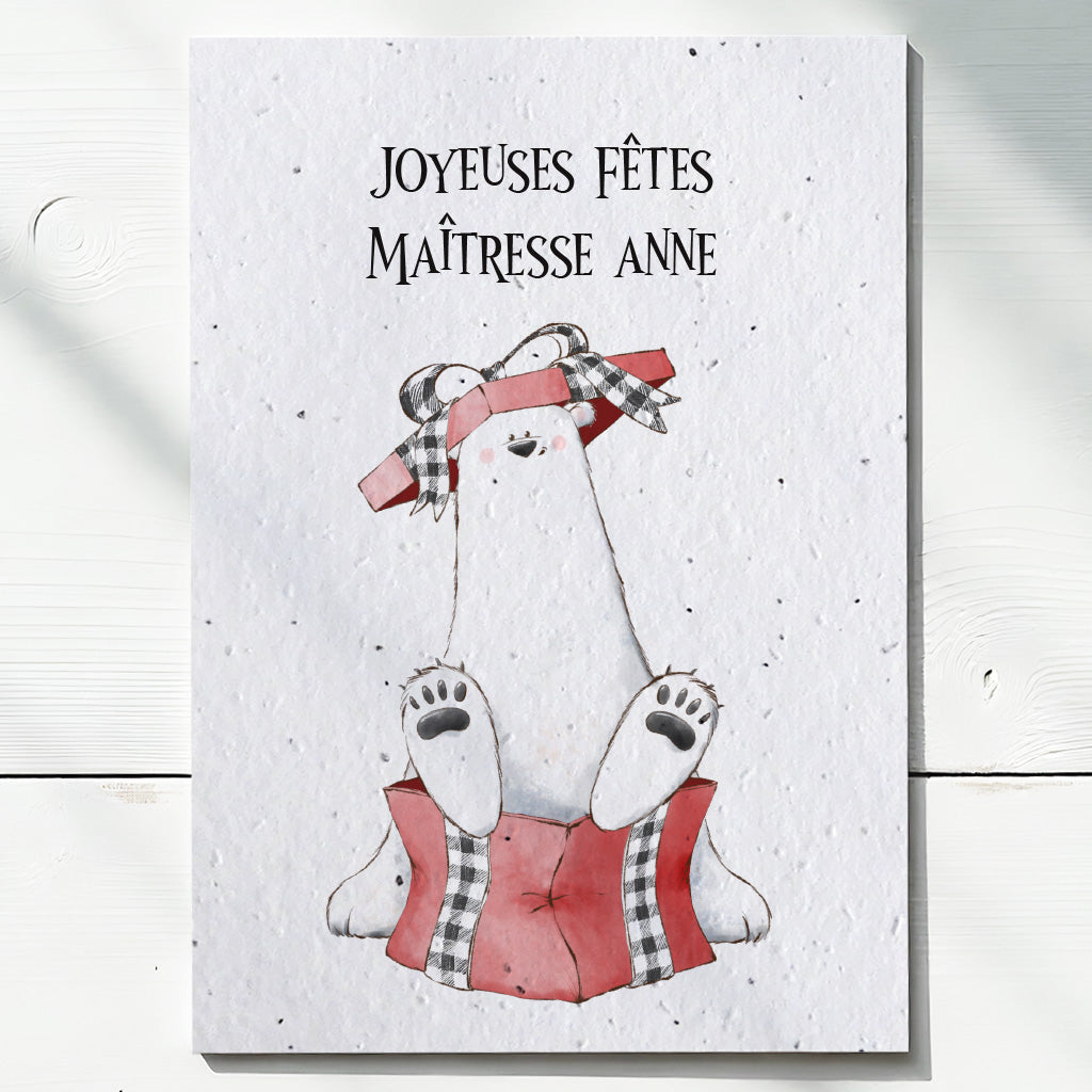 carte de noël à planter maîtresse