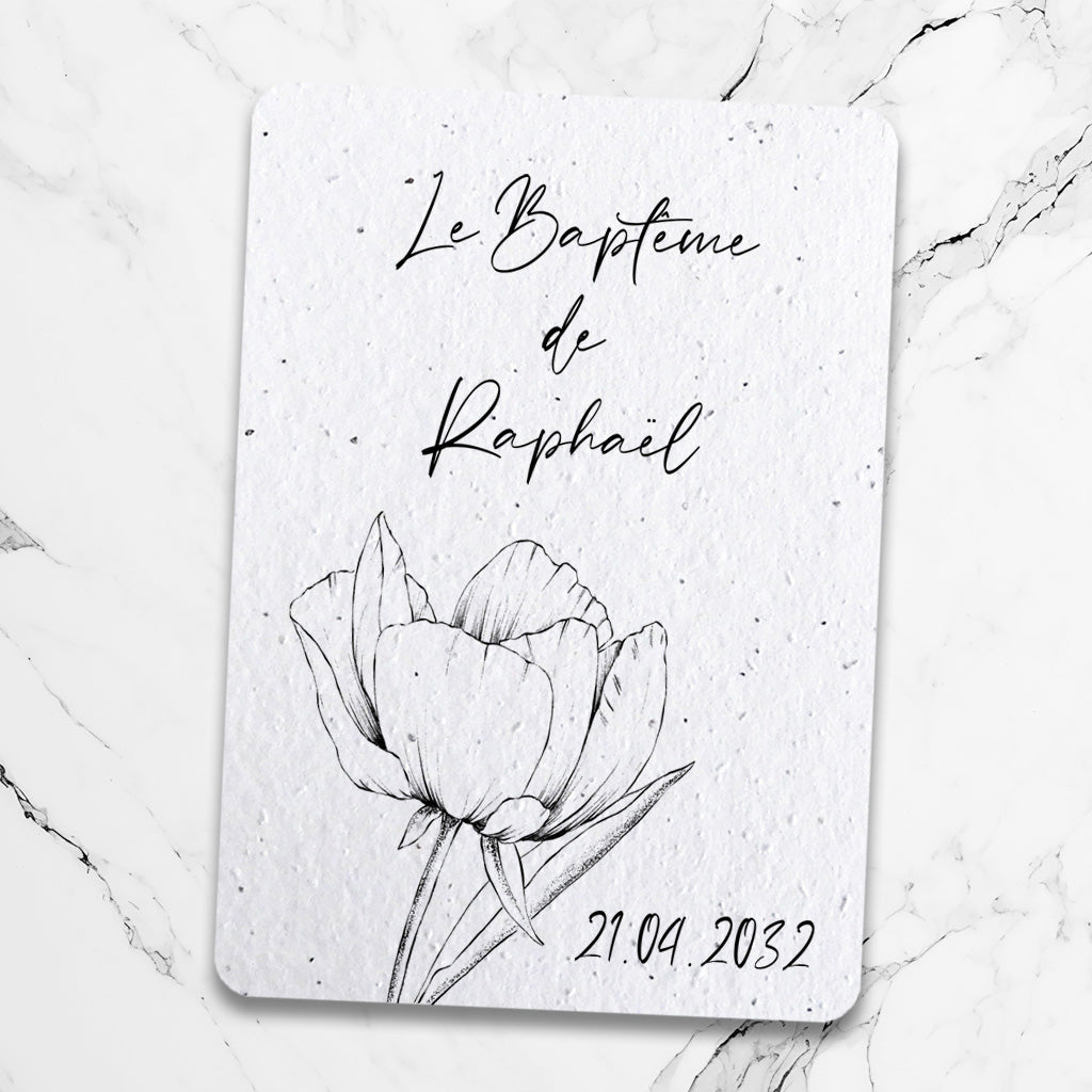 Papeterie de baptême à planter