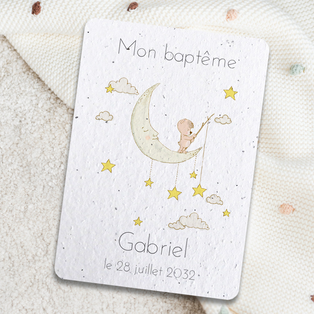 papeterie de baptême papier ensemencé