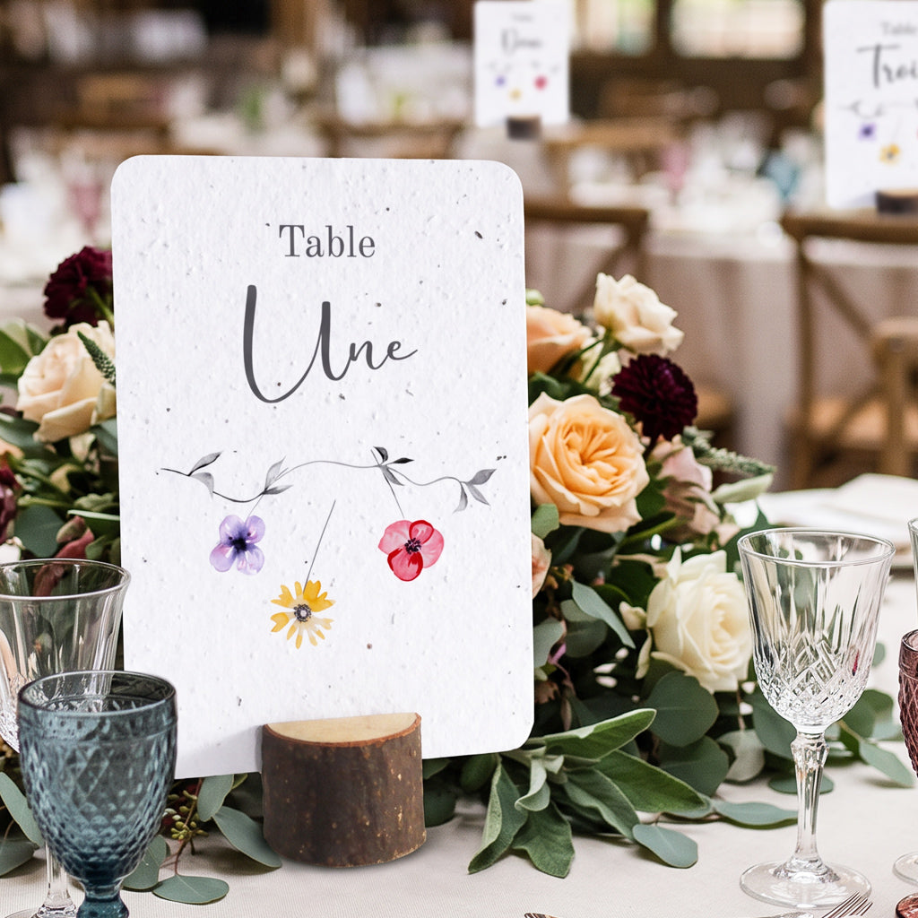 numéro de table unique en papier ensemencé