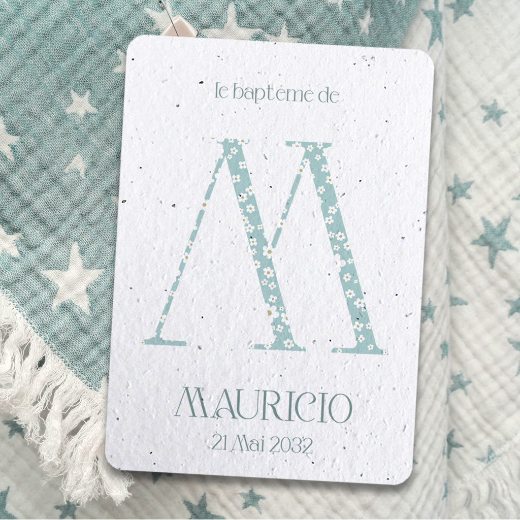 papeterie baptême écologique papier ensemencé