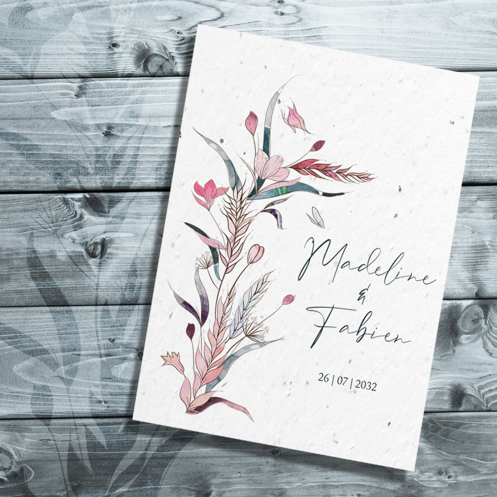 Faire-part de mariage ensemencé