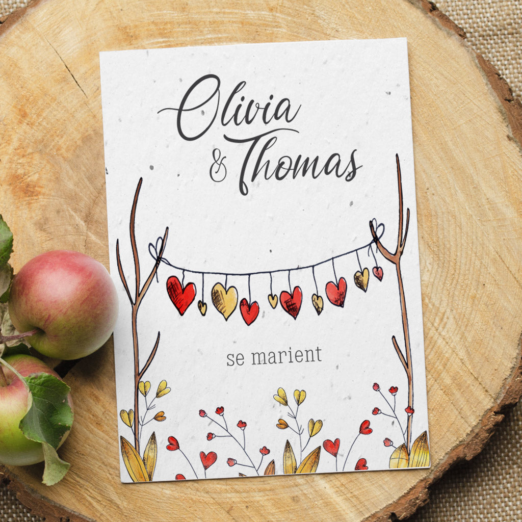 Faire part de mariage à planter