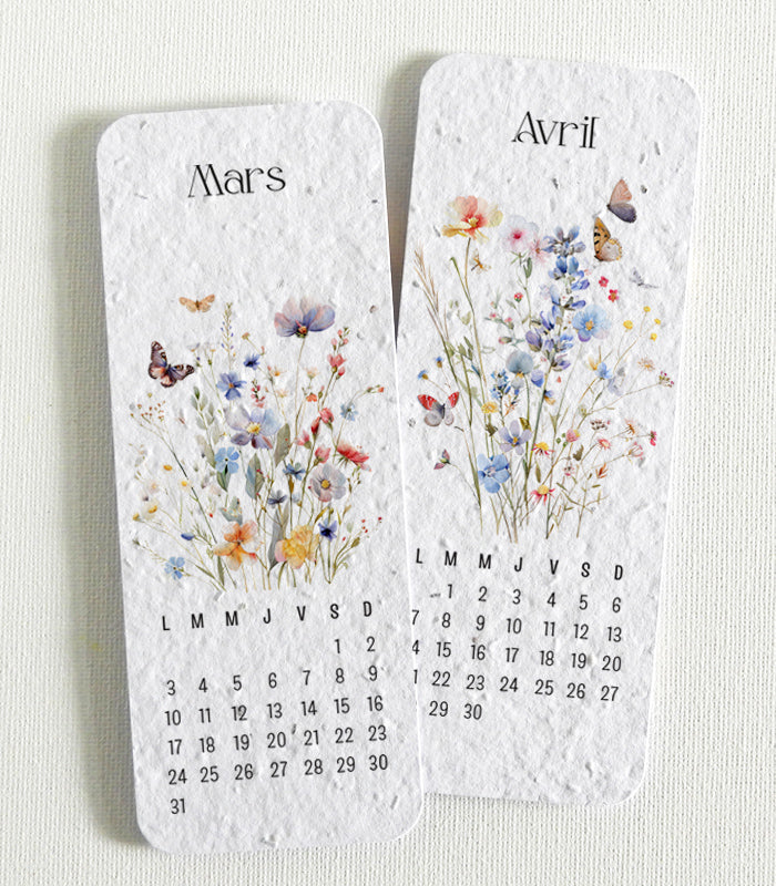 Calendrier marque-pages a planter 