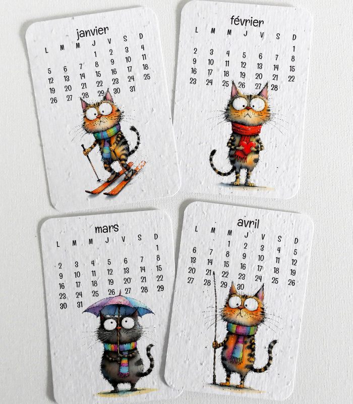 calendrier papier ensemencé