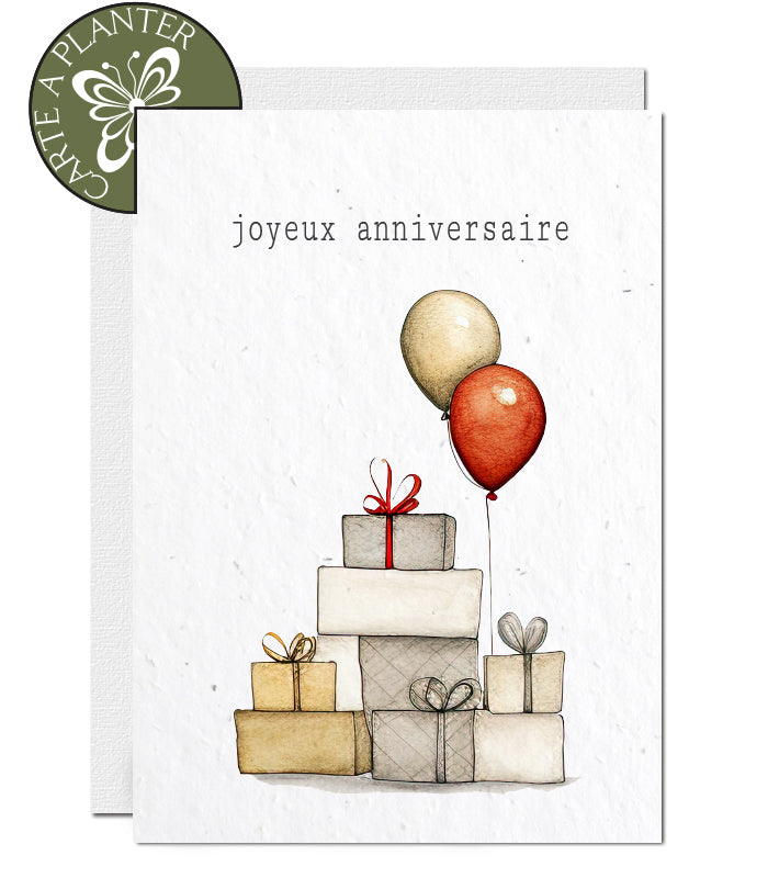 cartes d'anniversaire écoresponsable à planter 