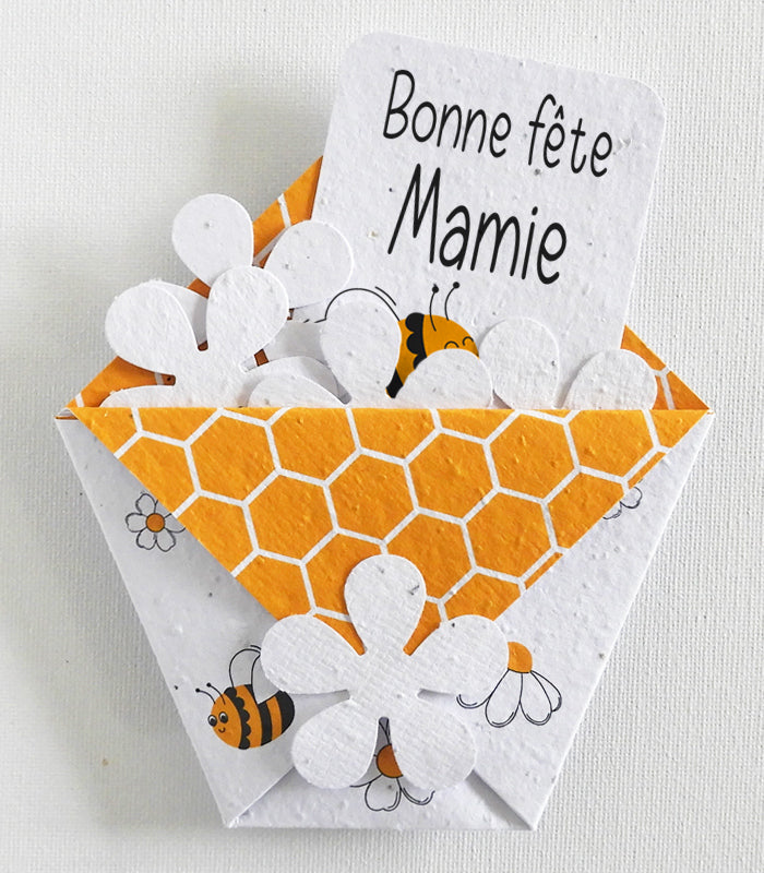 Carte ensemencée bonne fête mamie