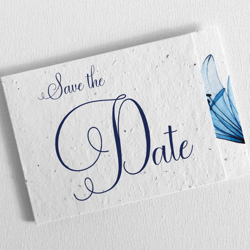 Carte save the date à planter papier ensemencé