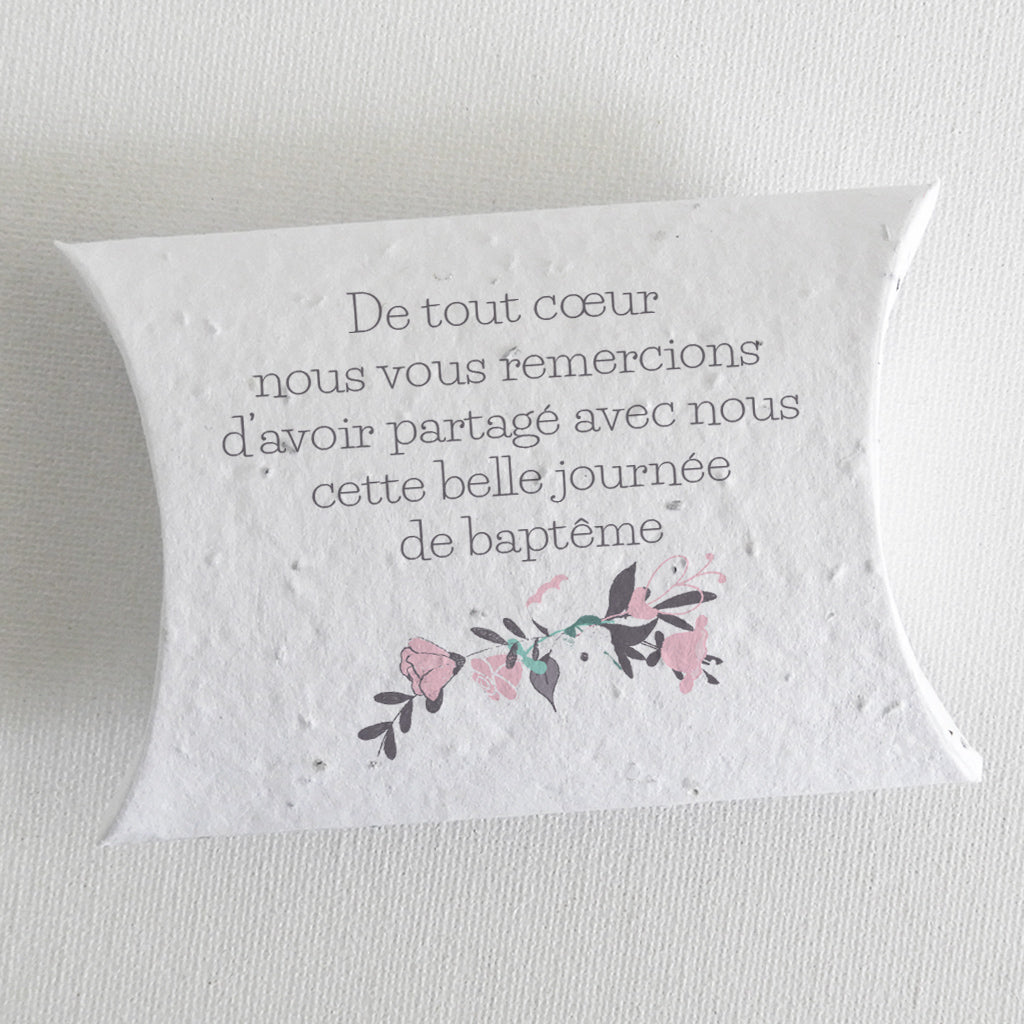 boîte dragée baptême écoresponsable