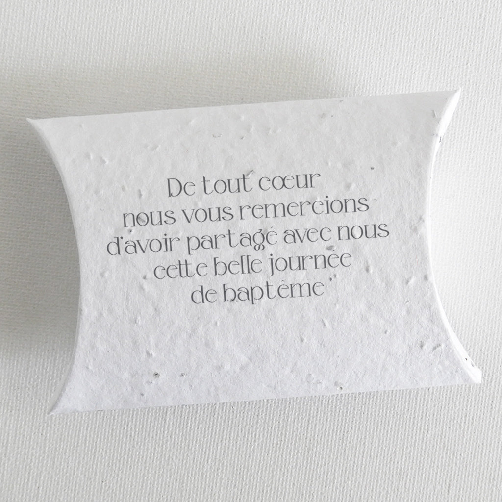 boîte dragée baptême papier ensemencé
