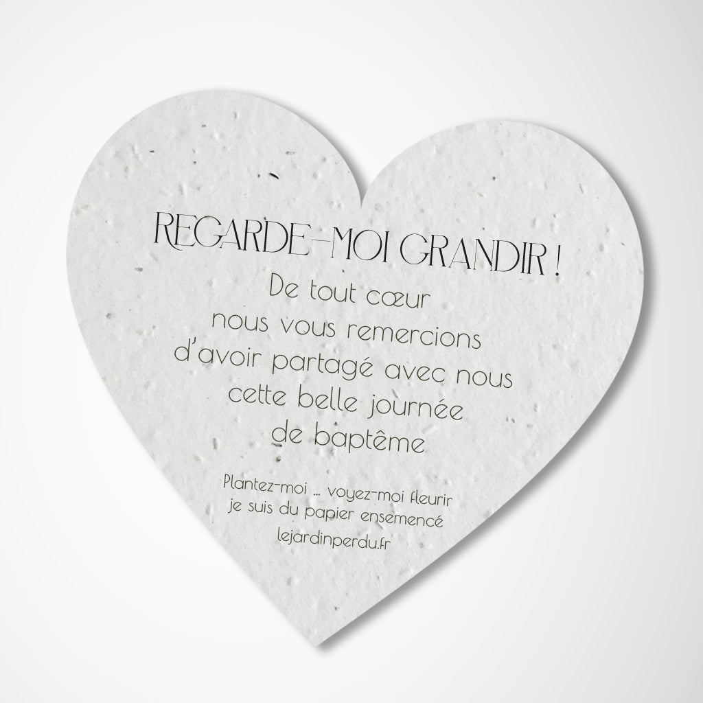 cadeau invité baptême cœur à planter