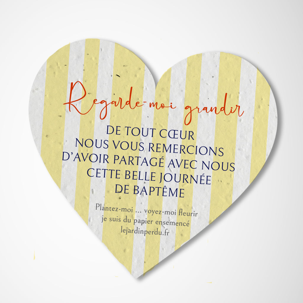 cadeau invité baptême cœur à planter