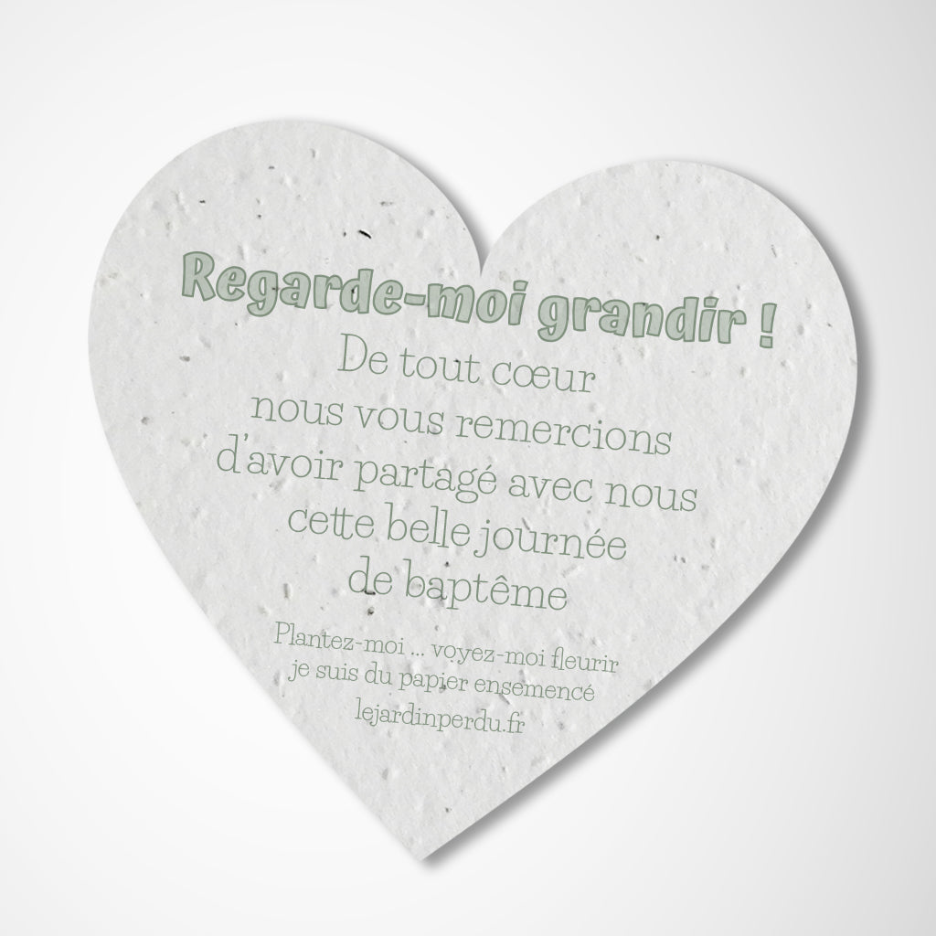 cadeau invité baptême cœur à planter