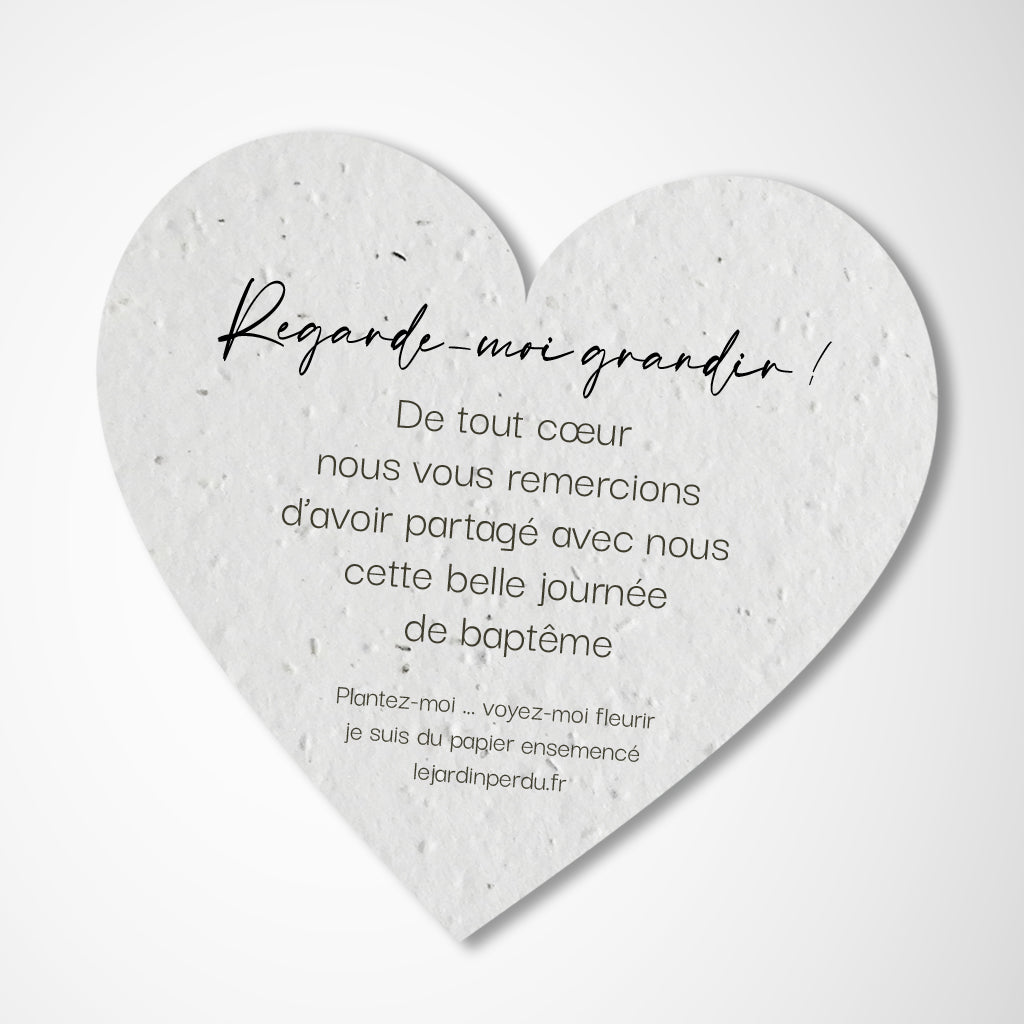 cadeau invité baptême cœur à planter