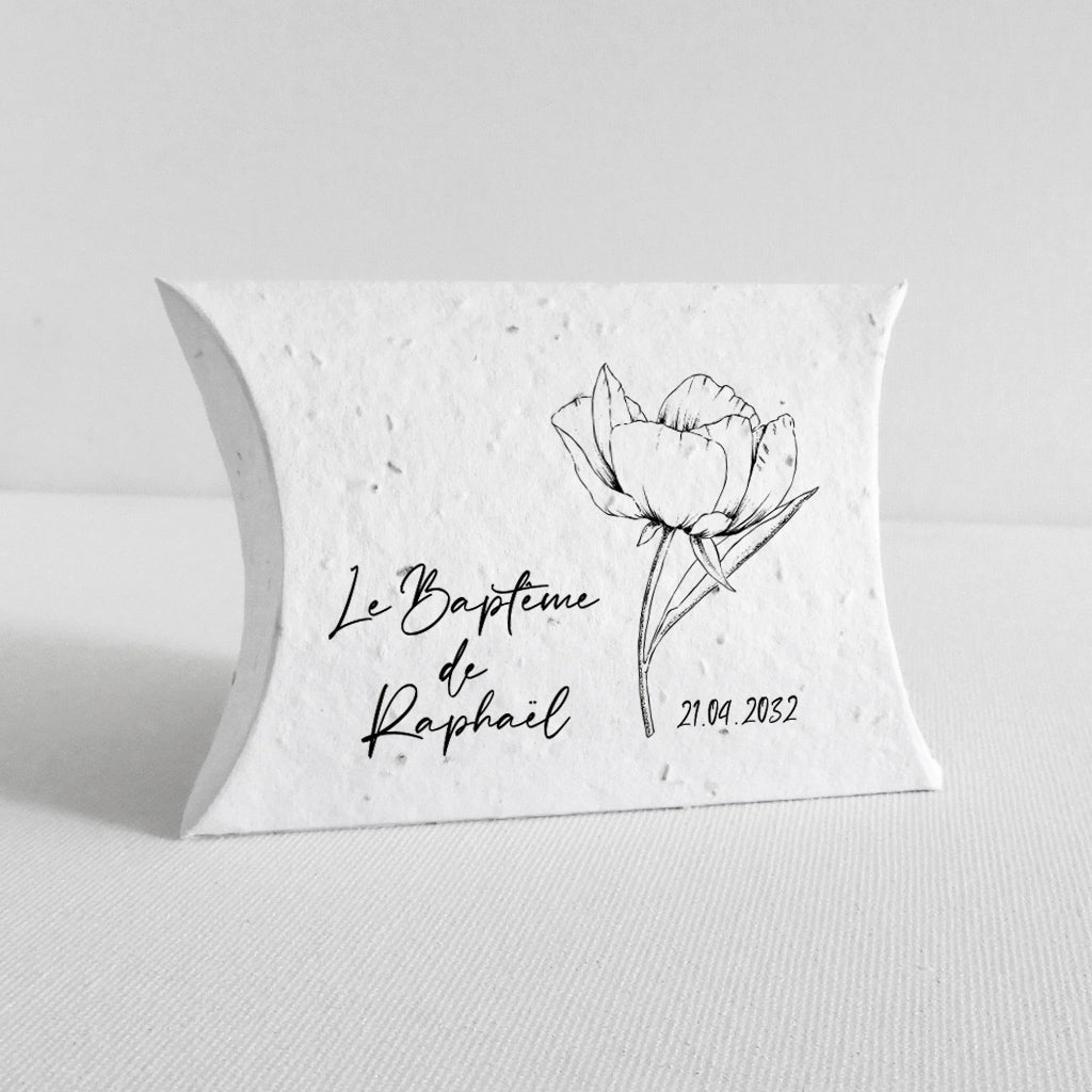 cadeau invité baptême papier ensemencé