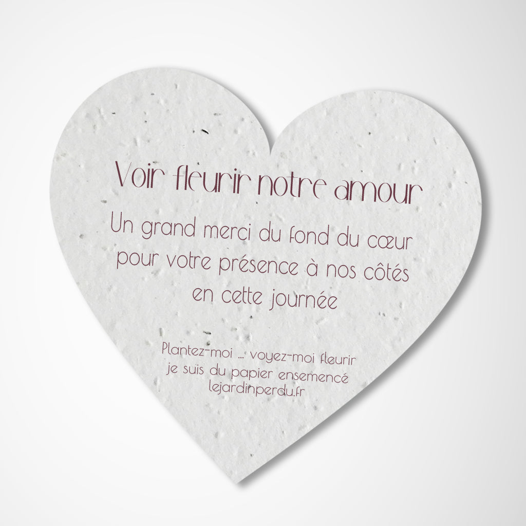 cadeau invité mariage cœur à planter