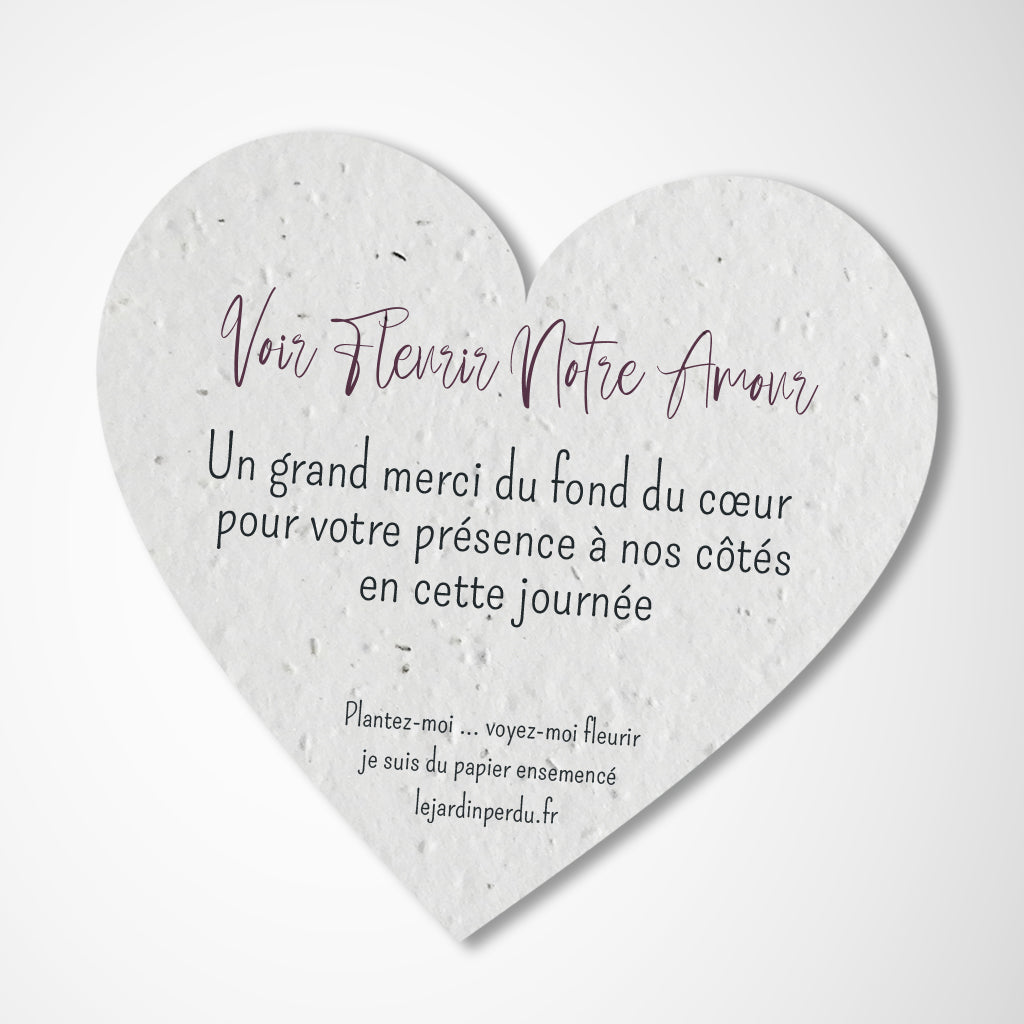cadeau invité mariage cœur à planter