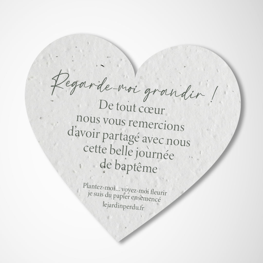 cadeau invité baptême cœur à planter