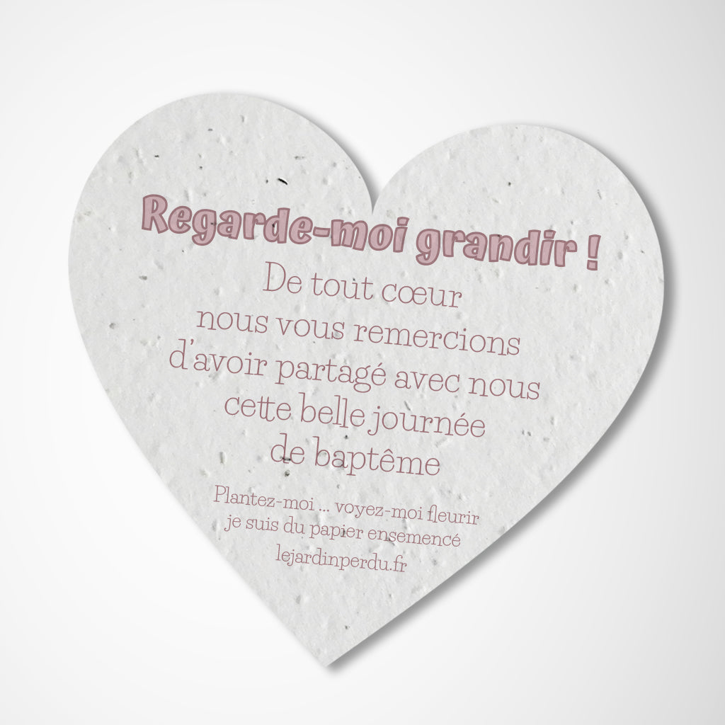 cadeau invité baptême cœur à planter