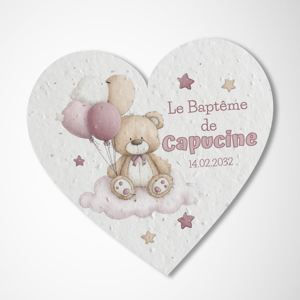 cadeau invité baptême  nounours