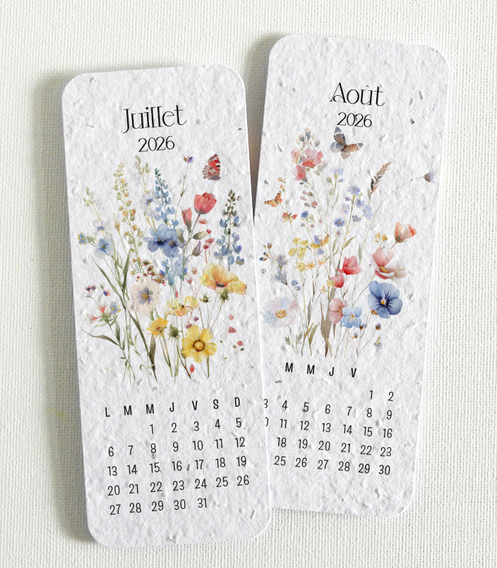 Calendrier Marque-Pages à Planter Année Scolaire - Jardin Botanique
