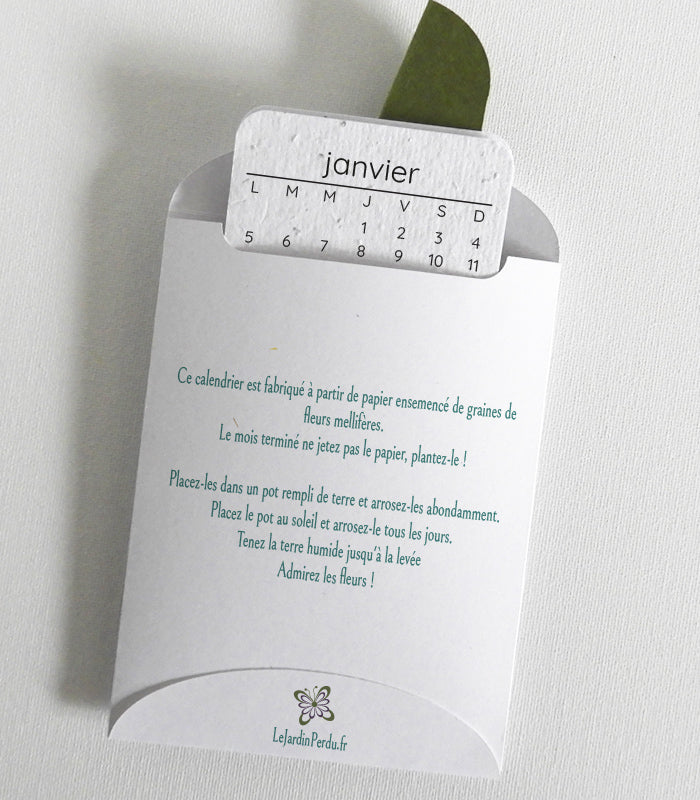 calendrier 2026 biodégradable