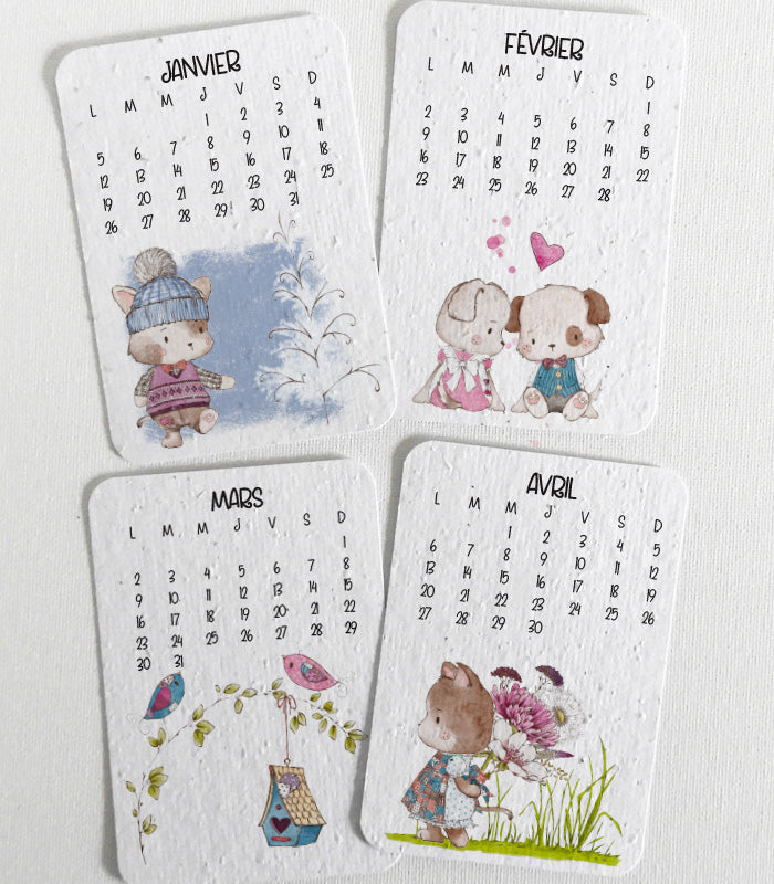 calendrier 2026 papier ensemencé