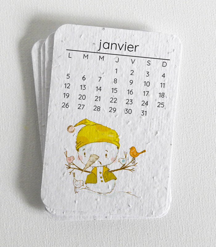 calendrier 2026 papier ensemencé
