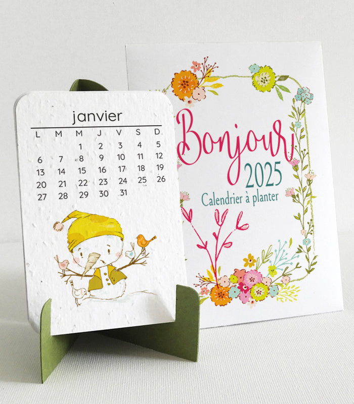 Calendrier à planter 2025 papier ensemencé