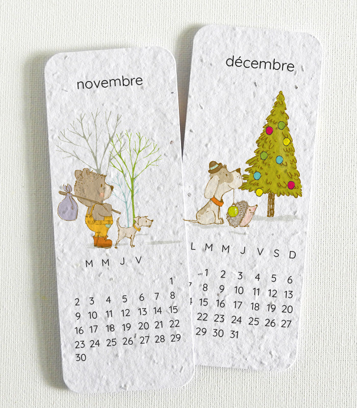 calendrier à planter marque-pages