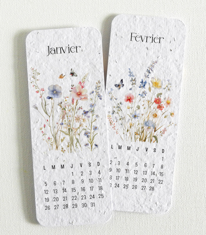 calendrier marque-page Papier ensemencé