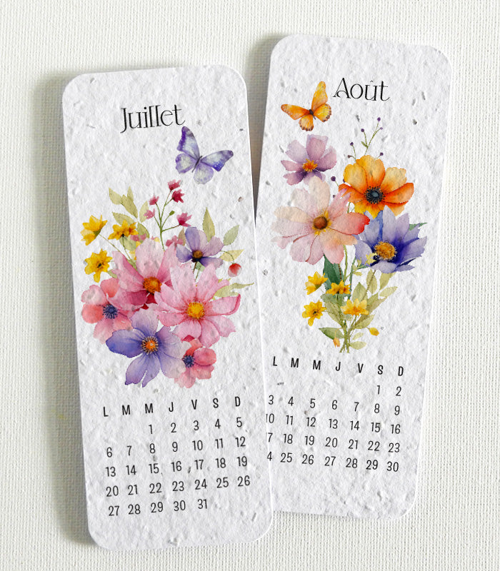 calendrier marque-pages à planter