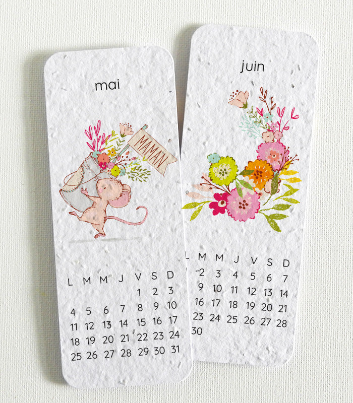 calendrier marque-pages à planter