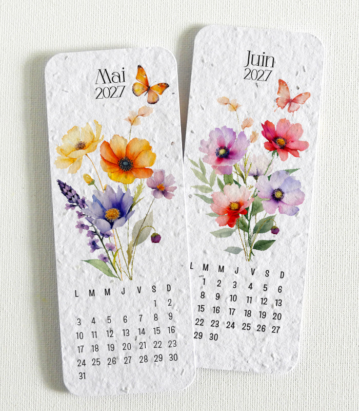calendrier papier ensemencé