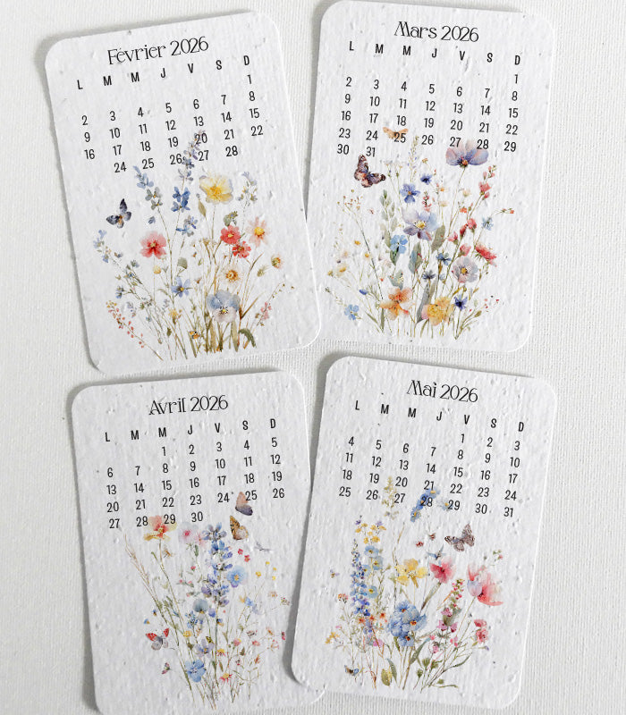 Calendrier papier ensemencé Bonne Fête Maman