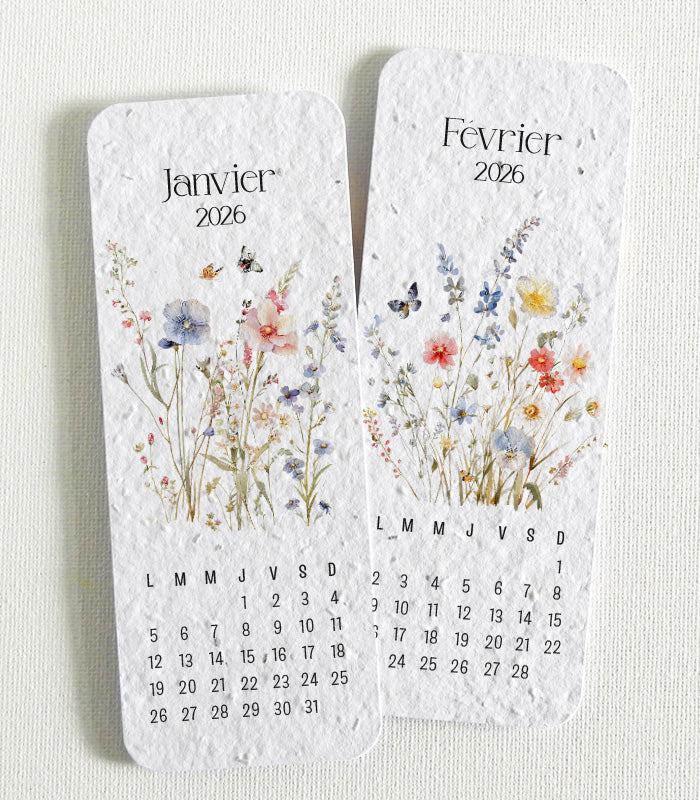 calendrier scolaire papier ensemencé