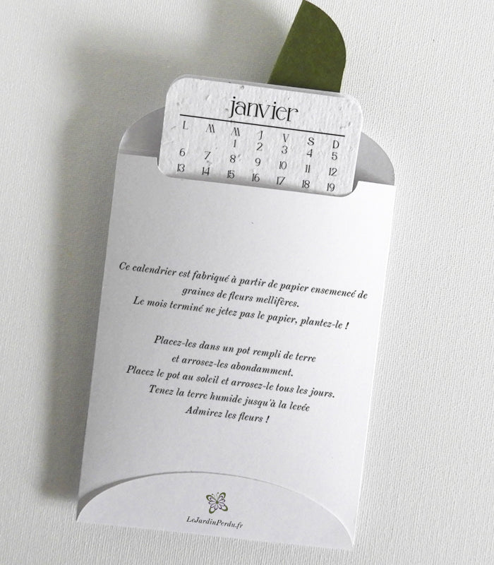 Calendrier à planter 2025 papier ensemencé