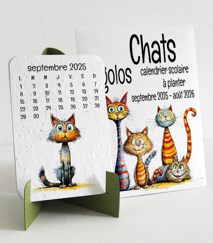 calendrier à planter année scolaire papier ensemencé