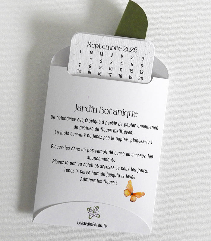 calendrier à planter papier ensemencé