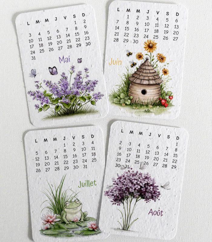 calendrier papier ensemencé