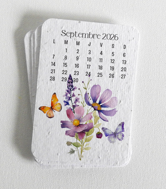 calendrier scolaire papier ensemencé