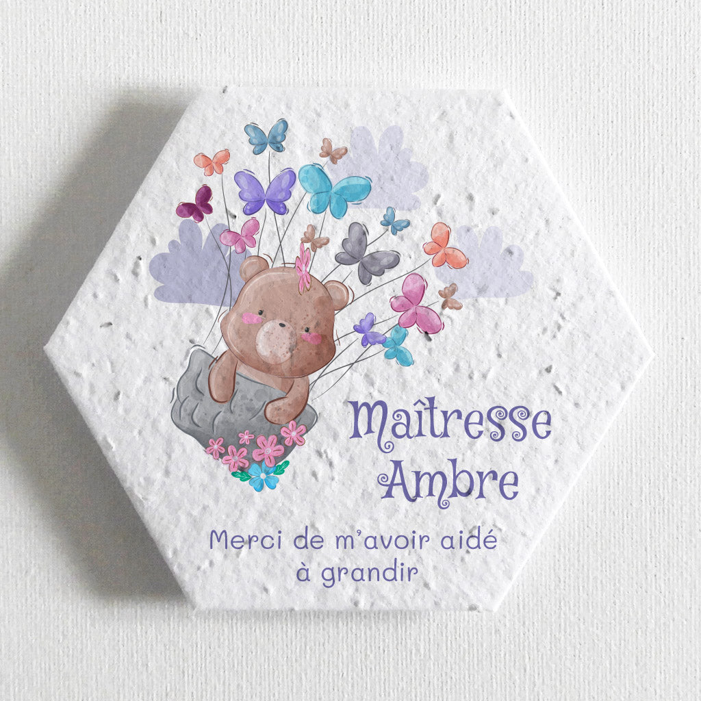 carte à planter merci maîtresse cadeau unique