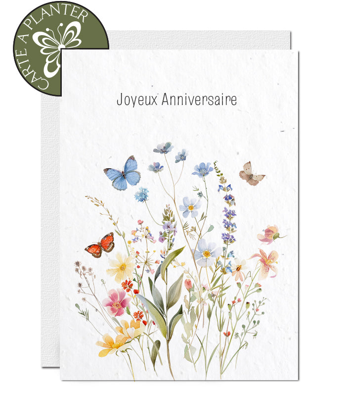 carte d&#39;anniversaire à planter papier ensemencé 