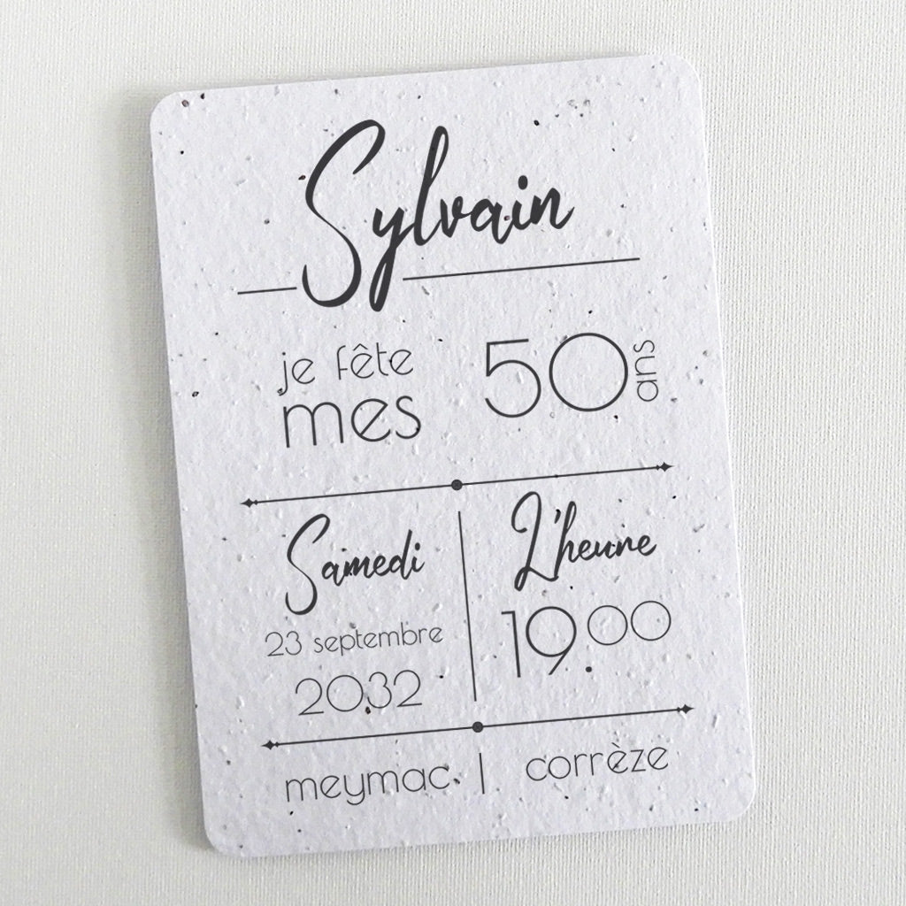 Carte d’invitation à planter