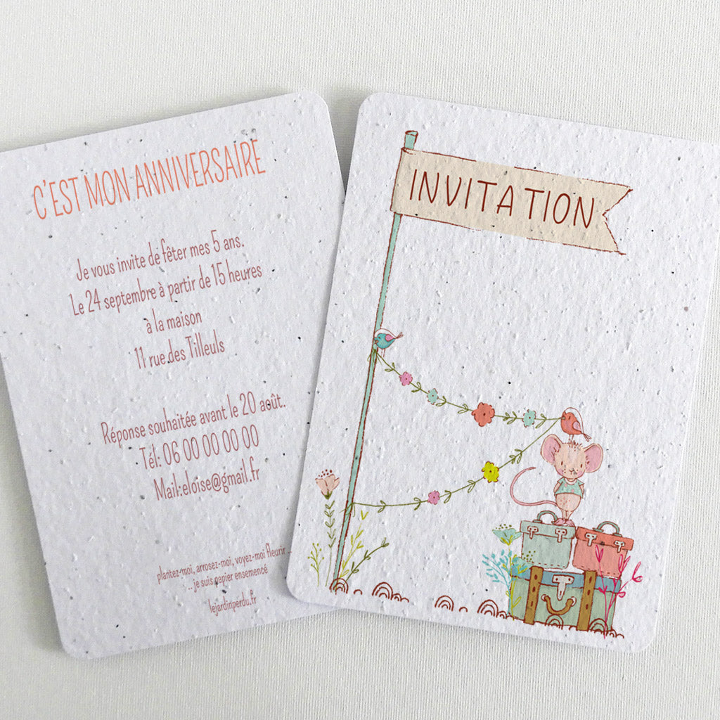 carte d&#39;invitation à planter