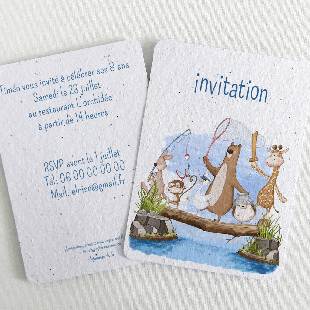 carte d&#39;invitation papier ensemencé