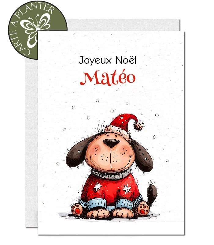 Carte de Noël écoresponsable papier ensemencé
