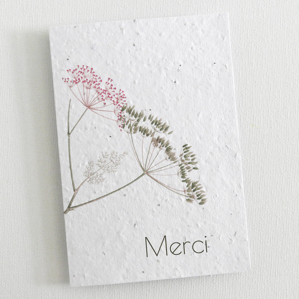 carte de remerciement mariage à planter 